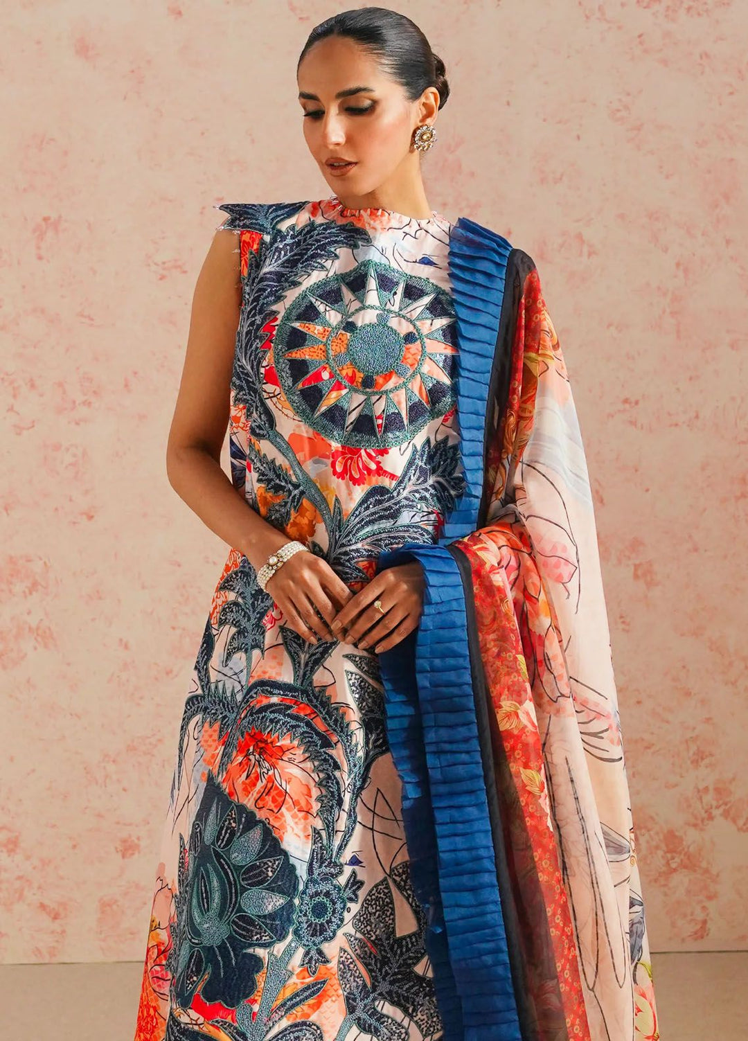 Maryum N Maria Embroidered Lawn Suit Unstitched 3 Piece MNM24E MS24593 Shafaq - Eid Luxury Collection