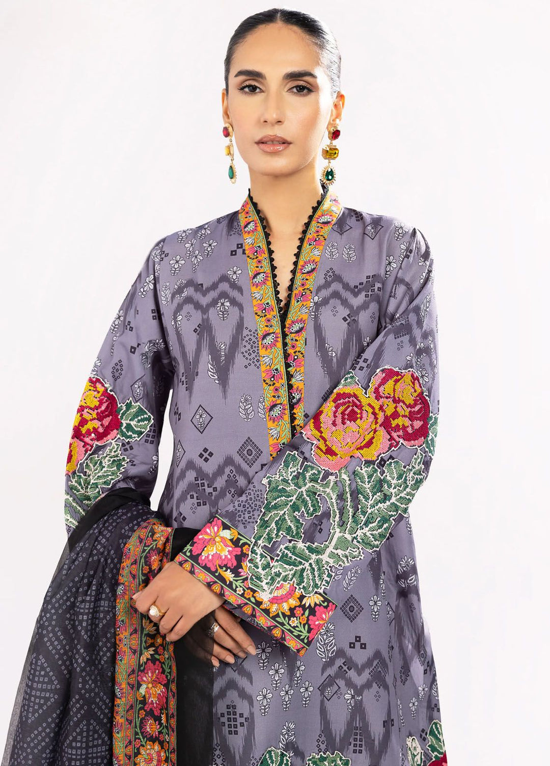 Maryum N Maria Embroidered Lawn Suit Unstitched 3 Piece MNM24E MS24594 Nazm - Eid Luxury Collection