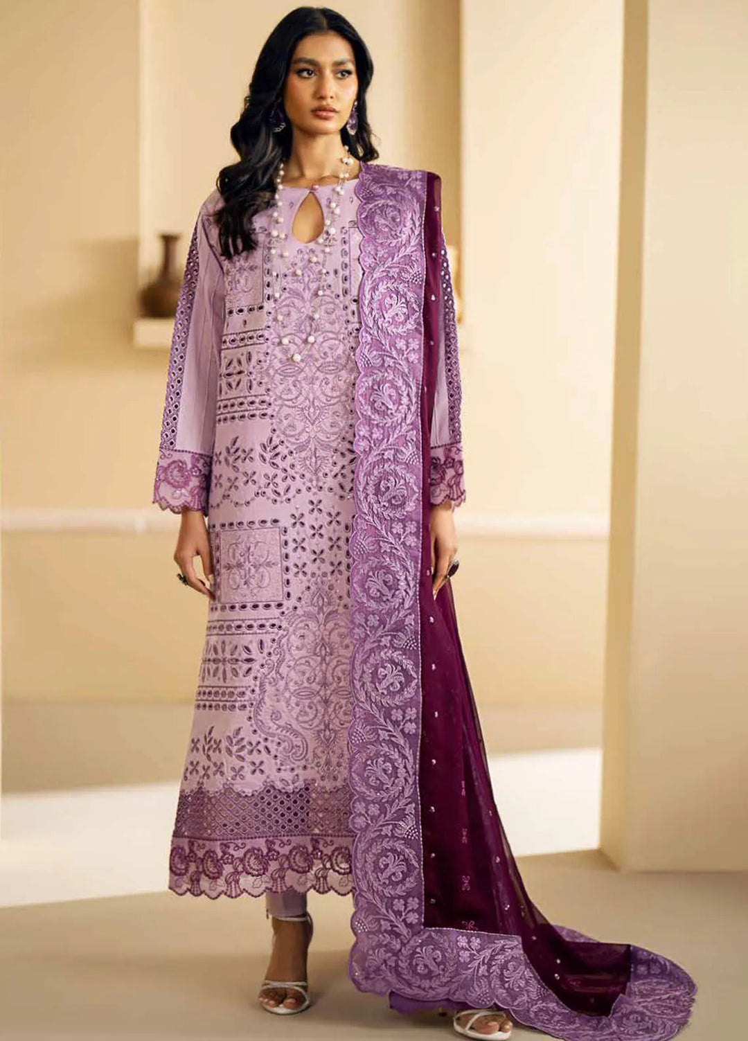 Maryum N Maria Embroidered Lawn Suit Unstitched 3 Piece MNM24EA Kira - Luxury Collection
