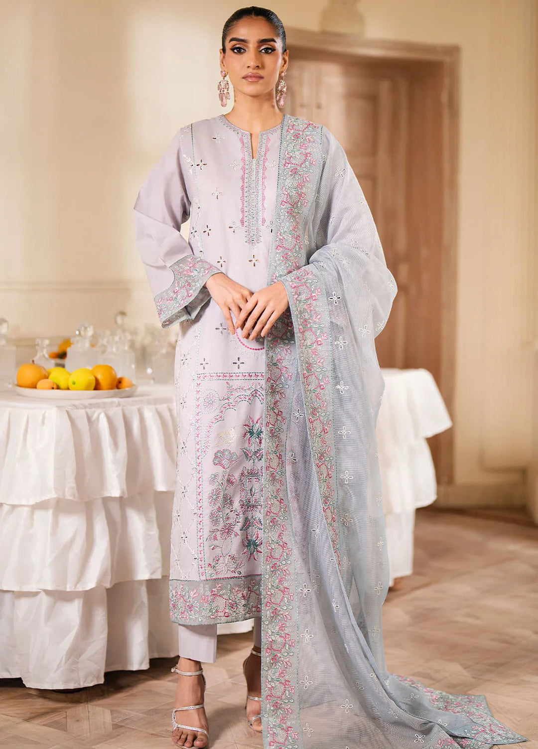 Maryum N Maria Embroidered Lawn Suit Unstitched 3 Piece MNM24EA2 MS24618 Sekhmet - Festive Collection