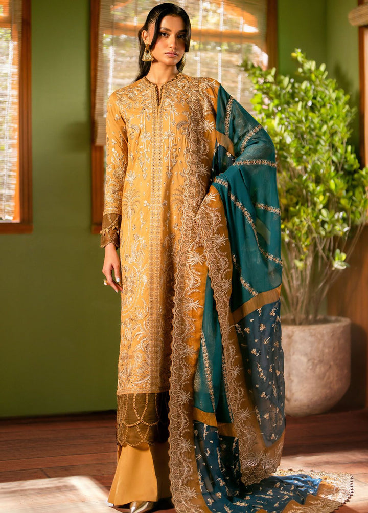 Maryum N Maria Embroidered Lawn Suit Unstitched 3 Piece MNM24LL2 MS24559 Heba - Luxury Summer Collection