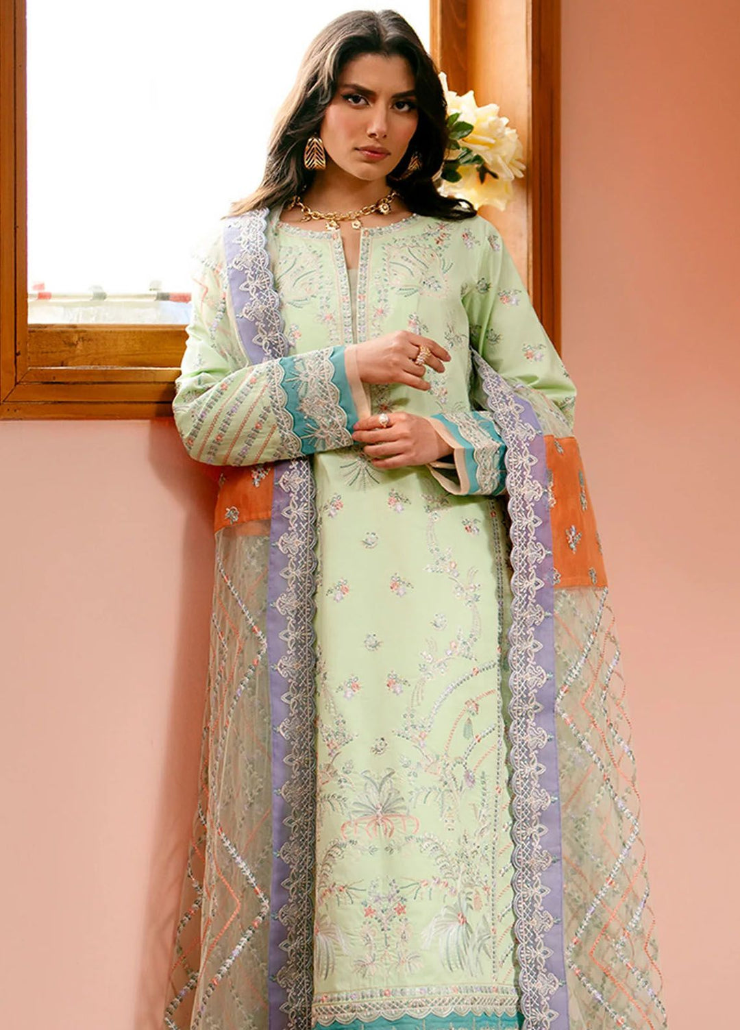 Maryum N Maria Embroidered Lawn Suits Unstitched 3 Piece MNM24LL MS24-566 Zara - Summer Collection