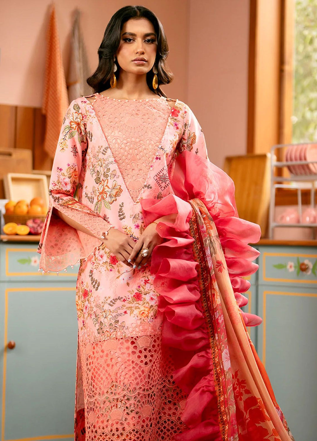 Maryum N Maria Embroidered Lawn Suits Unstitched 3 Piece MNM24LL MS24-578 Sawera - Summer Collection
