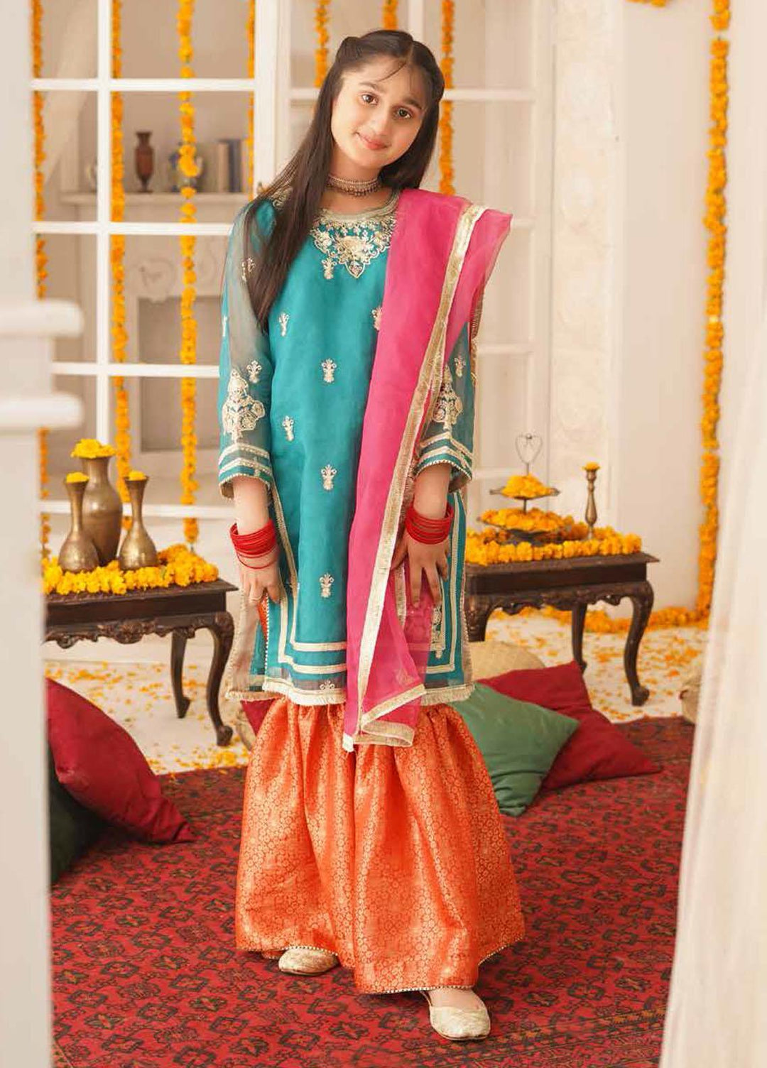 Maryum N Maria Organza Embroidered 3 Piece Suit for Girls - MNM21K MKD 15