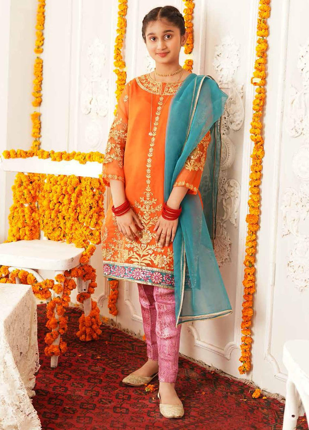 Maryum N Maria Organza Embroidered 3 Piece Suit for Girls - MNM21K MKD 17