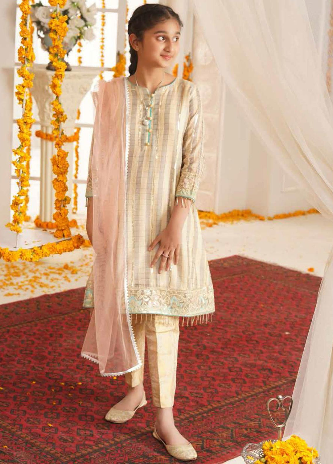 Maryum N Maria Organza Embroidered 3 Piece Suit for Girls - MNM21K MKD 19