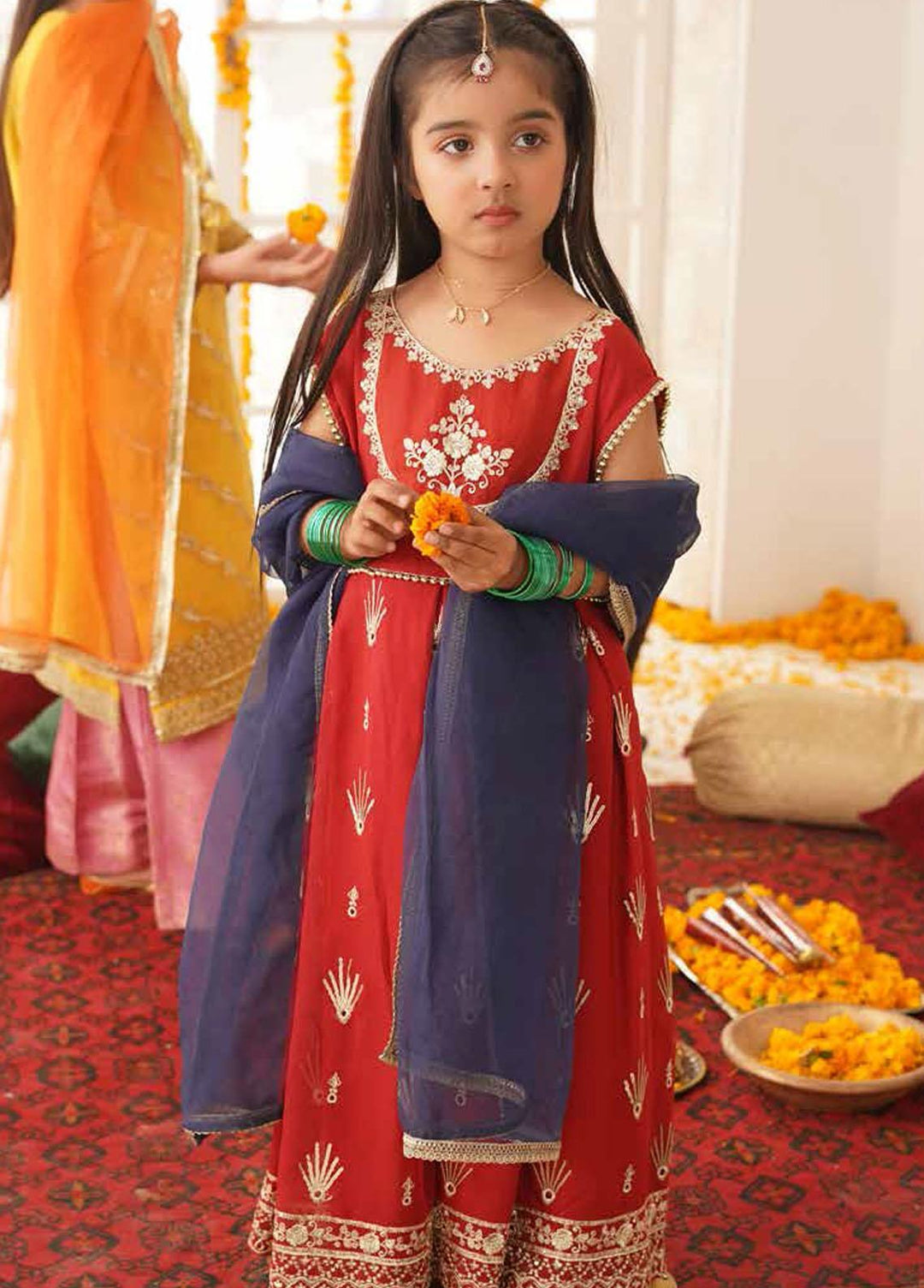 Maryum N Maria Chiffon Embroidered Girls 3 Piece Suit - MNM21K MKF 11