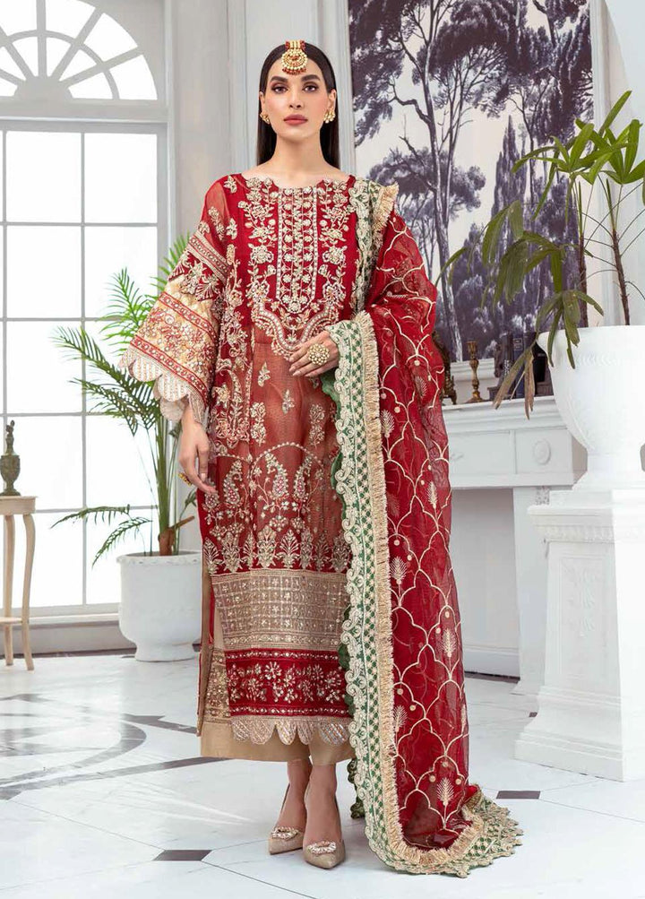 Luminious By Maryum N Maria Embroidered Net Suits Unstitched 3 Piece MNM22LP MFD 78 SAARYA - Premium Collection