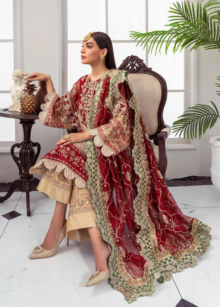 Luminious By Maryum N Maria Embroidered Net Suits Unstitched 3 Piece MNM22LP MFD 78 SAARYA - Premium Collection