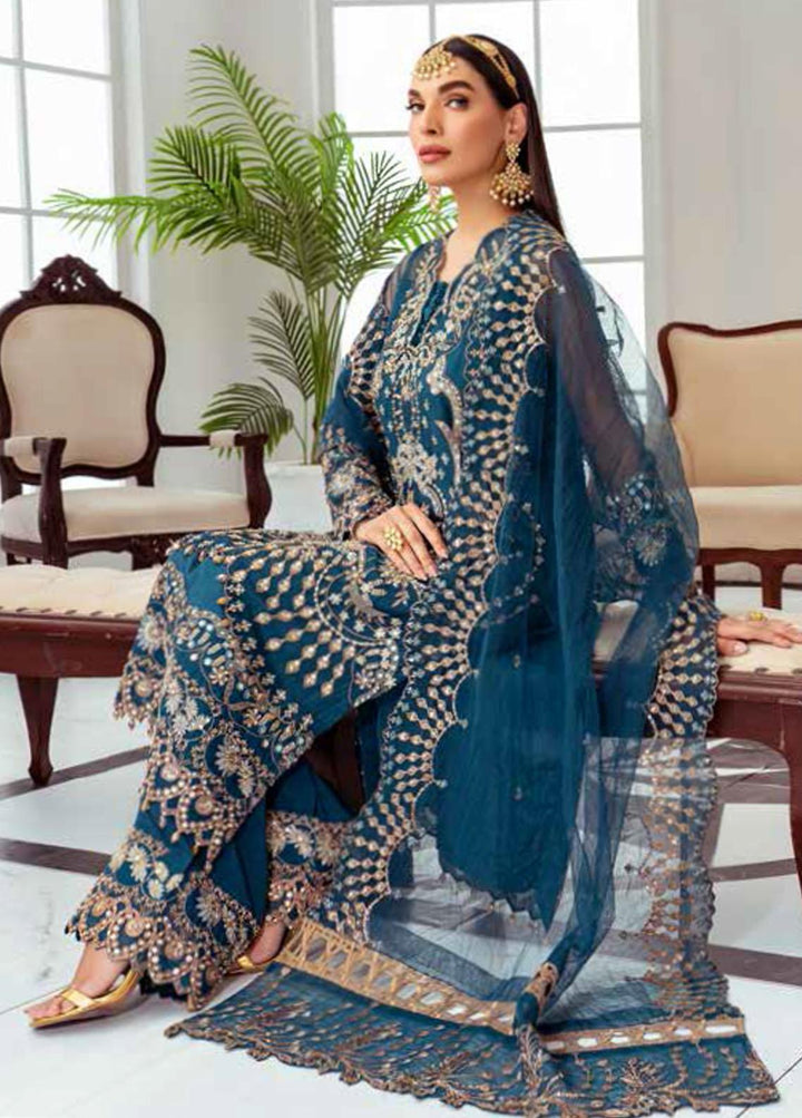 Luminious By Maryum N Maria Embroidered Net Suits Unstitched 3 Piece MNM22LP MFD 82 KAIF - Premium Collection