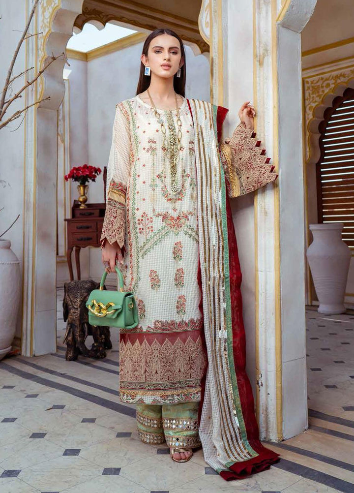 Maryum N Maria Ready to Wear  Organza 3 Piece Dress MNM22LE MLRD-60 Ethnic