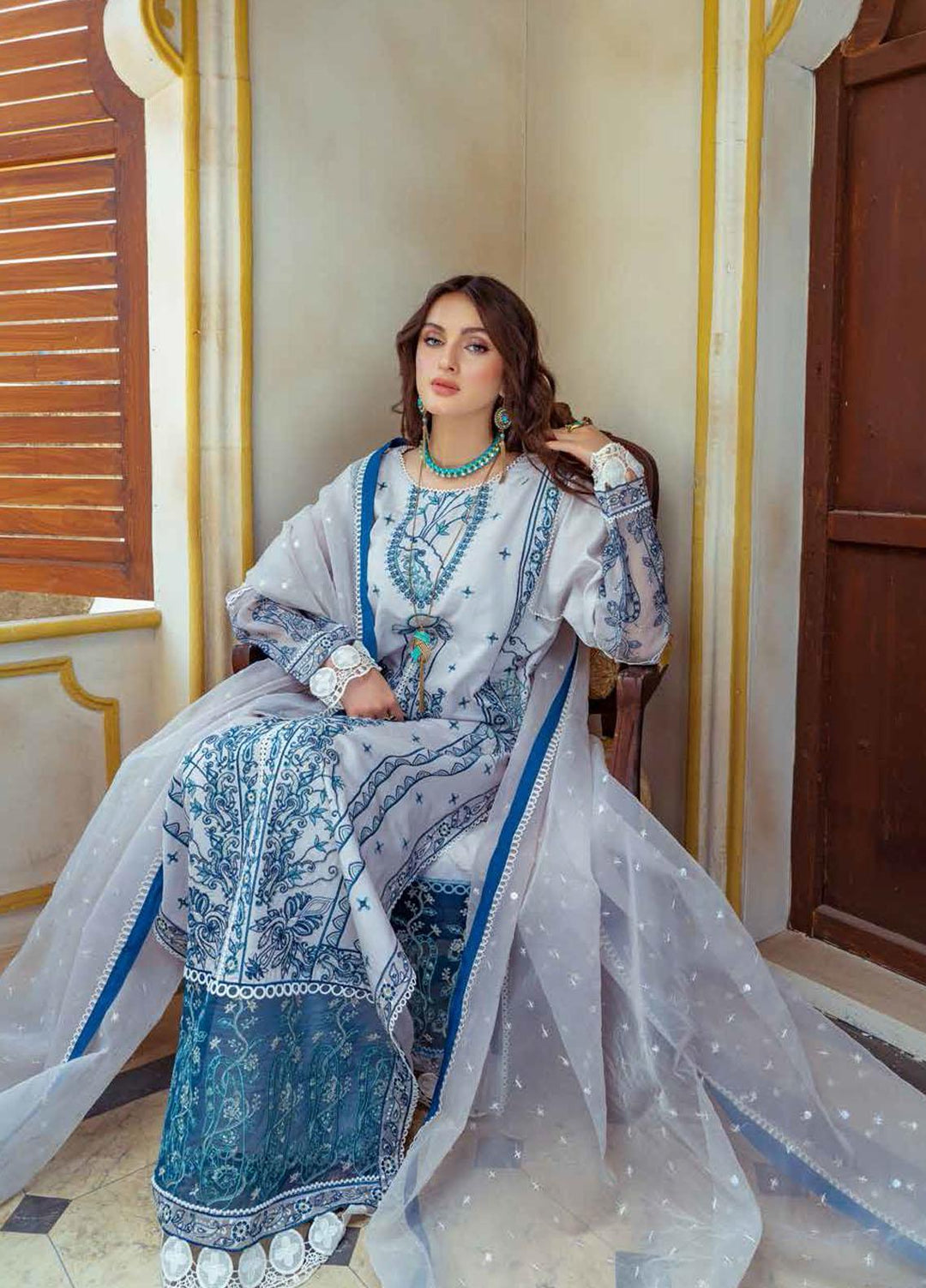 Qaus By Charizma Embroidered Lawn Suits Unstitched 3 Piece CRZ22-Q2 QEE-07 - Festive Collection