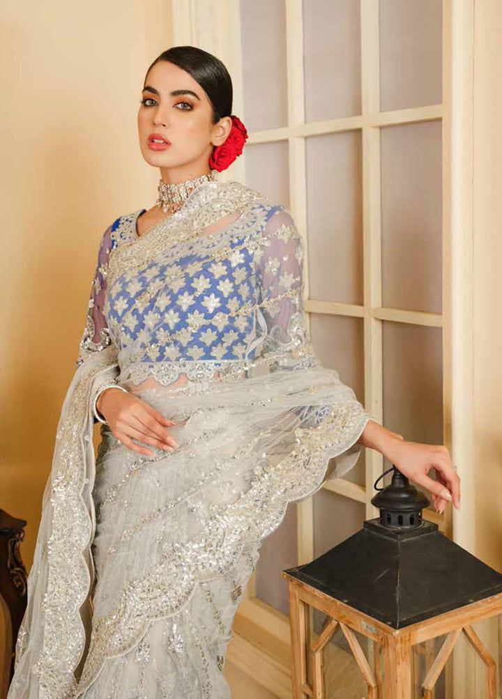 Maryum N Maria Embroidered Net Unstitched Saree MNM21S MFR 0002 - Luxury Collection