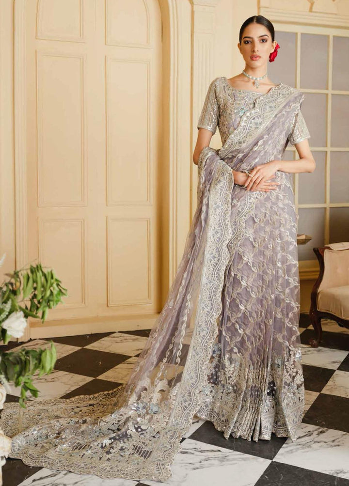 Maryum N Maria Embroidered Net Unstitched Saree MNM21S MFR 0005 - Luxury Collection