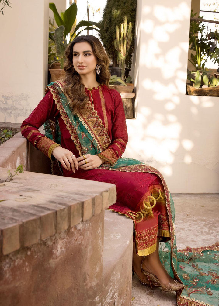 Maryum N Maria Luxury Pret Embroidered Chikankari Lawn 3 Piece Dress MNM23CHK MLRD074 ROCKER