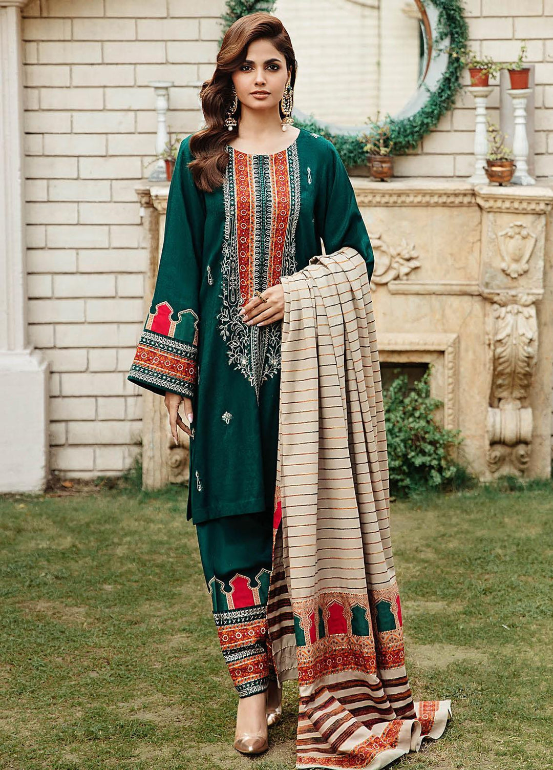 Masakali By Charizma Embroidered Leather Peach Suits Unstitched 3 Piece CRZ23MK MSK3-01 - Winter Collection