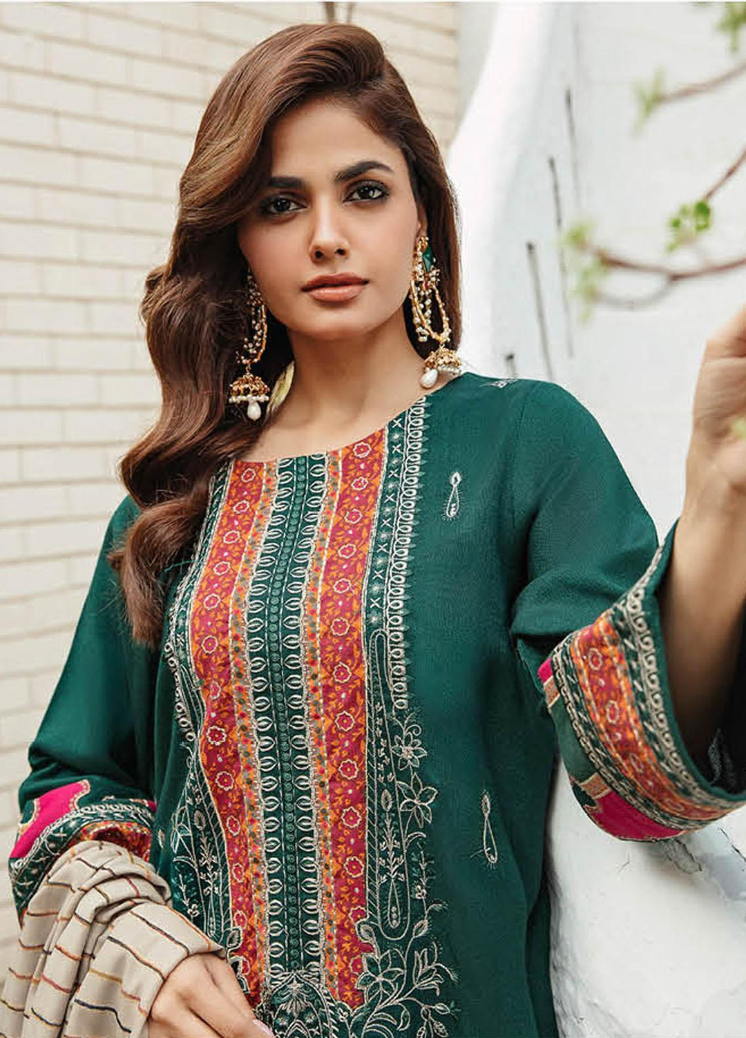 Masakali By Charizma Embroidered Leather Peach Suits Unstitched 3 Piece CRZ23MK MSK3-01 - Winter Collection