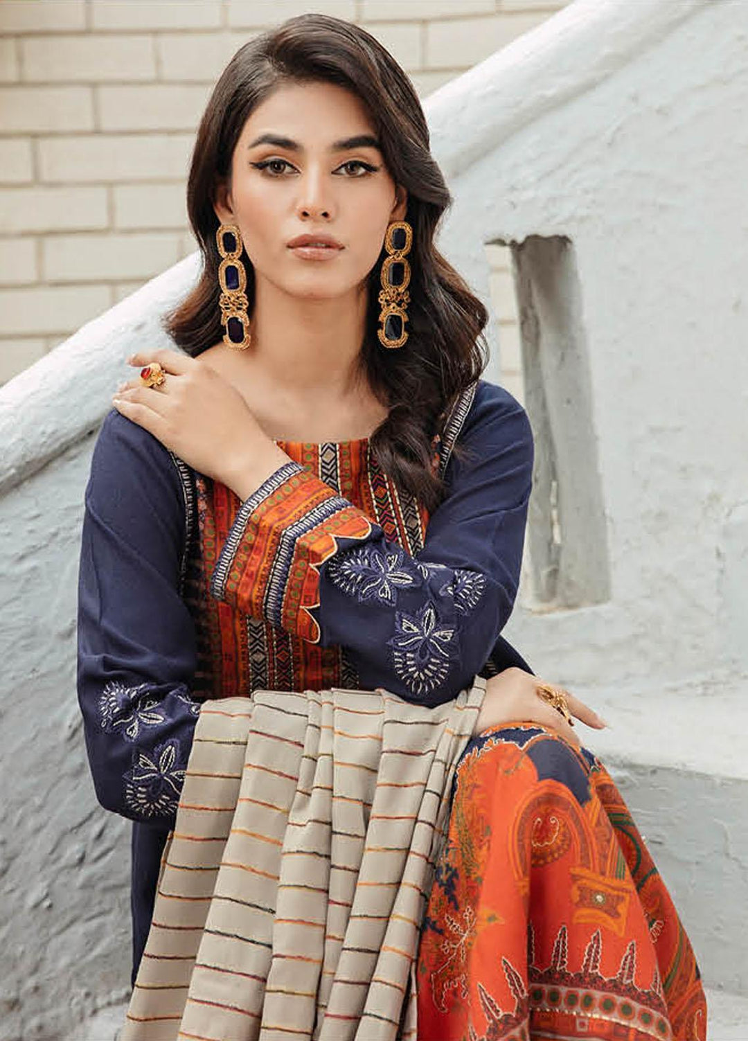 Masakali By Charizma Embroidered Leather Peach Suits Unstitched 3 Piece CRZ23MK MSK3-04 - Winter Collection