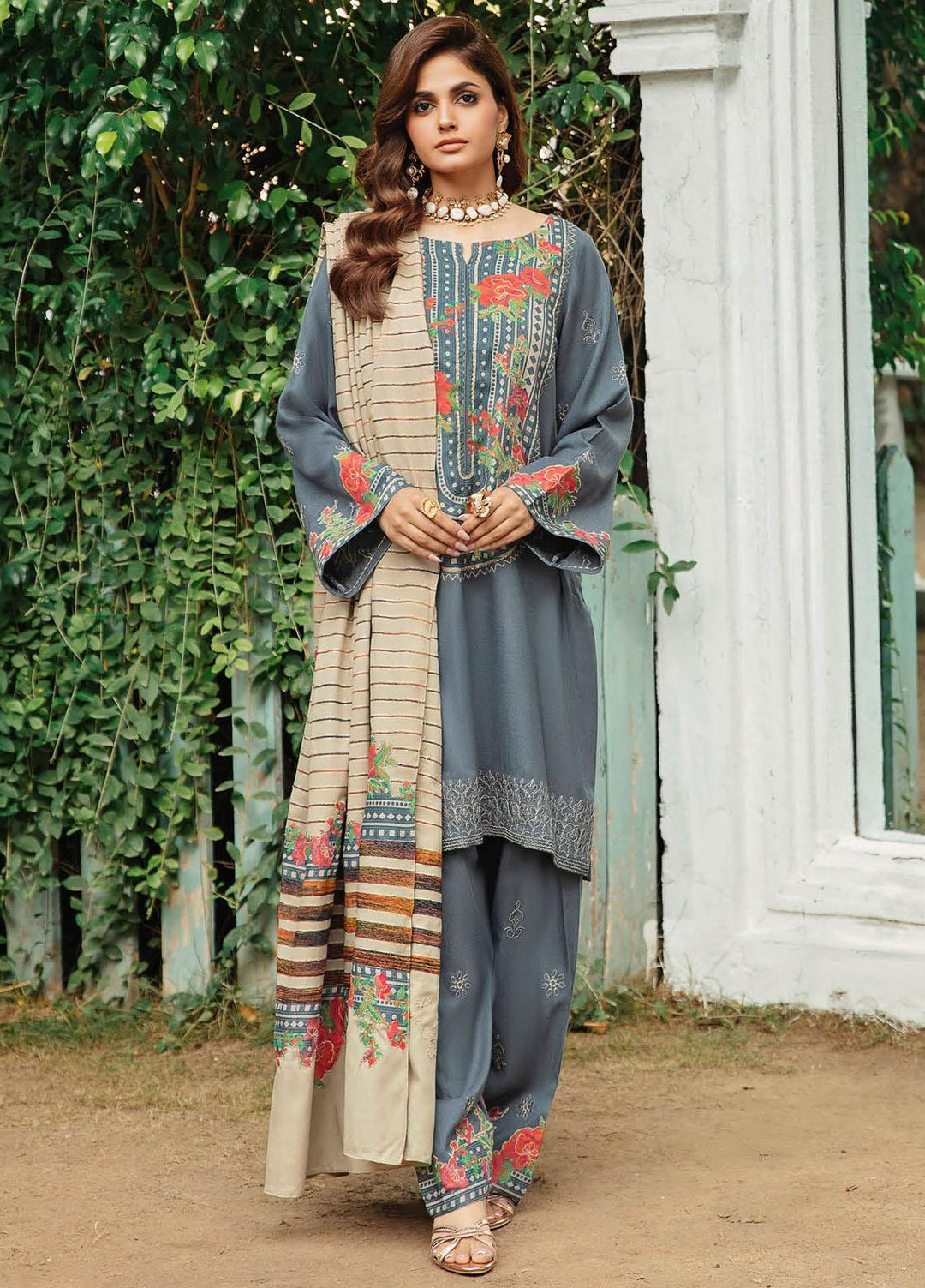 Masakali By Charizma Embroidered Leather Peach Suits Unstitched 3 Piece CRZ23MK MSK3-06 - Winter Collection