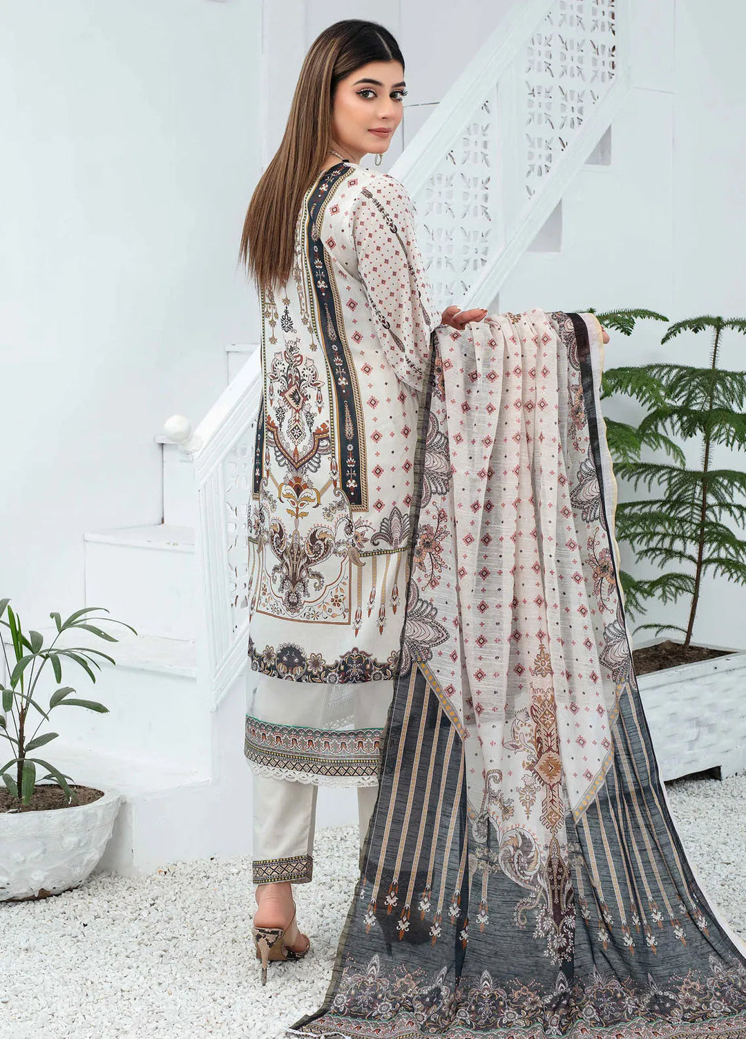 Mashaal By Feroza Printed Lawn Suits Unstitched 3 Piece FZ24M D-02 - Summer Collection