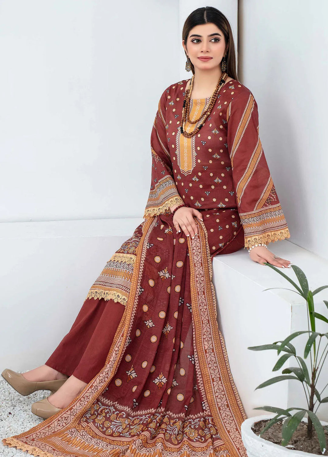 Mashaal By Feroza Printed Lawn Suits Unstitched 3 Piece FZ24M D-05 - Summer Collection