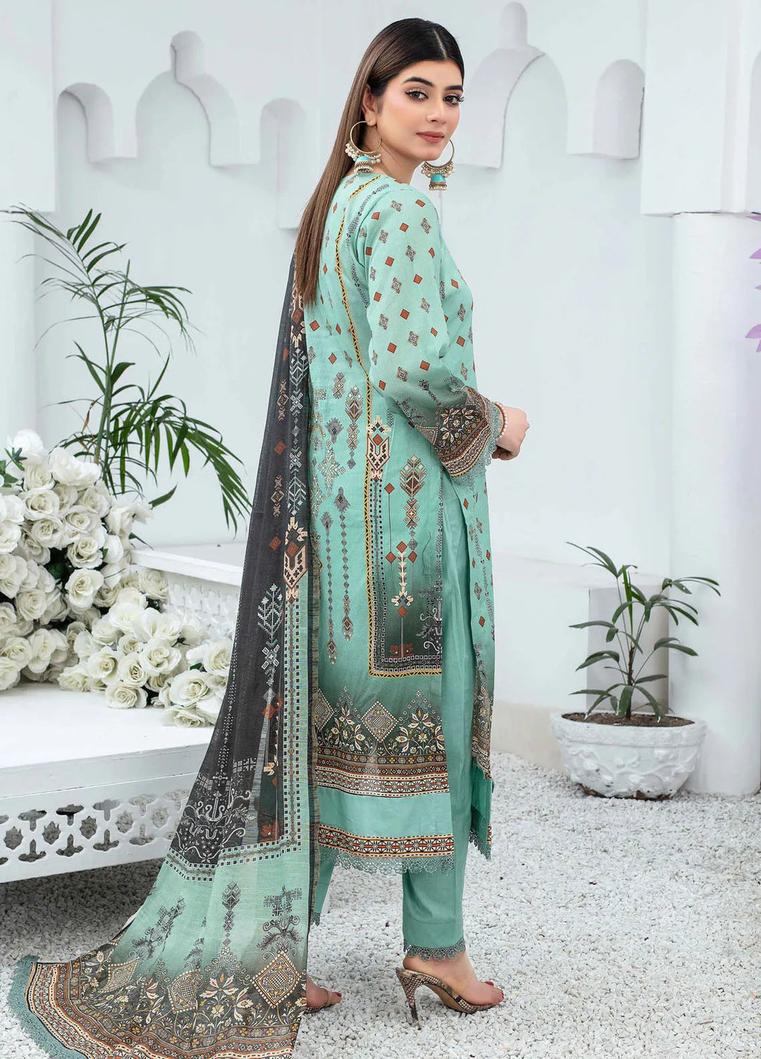 Mashaal By Feroza Printed Lawn Suits Unstitched 3 Piece FZ24M D-10 - Summer Collection