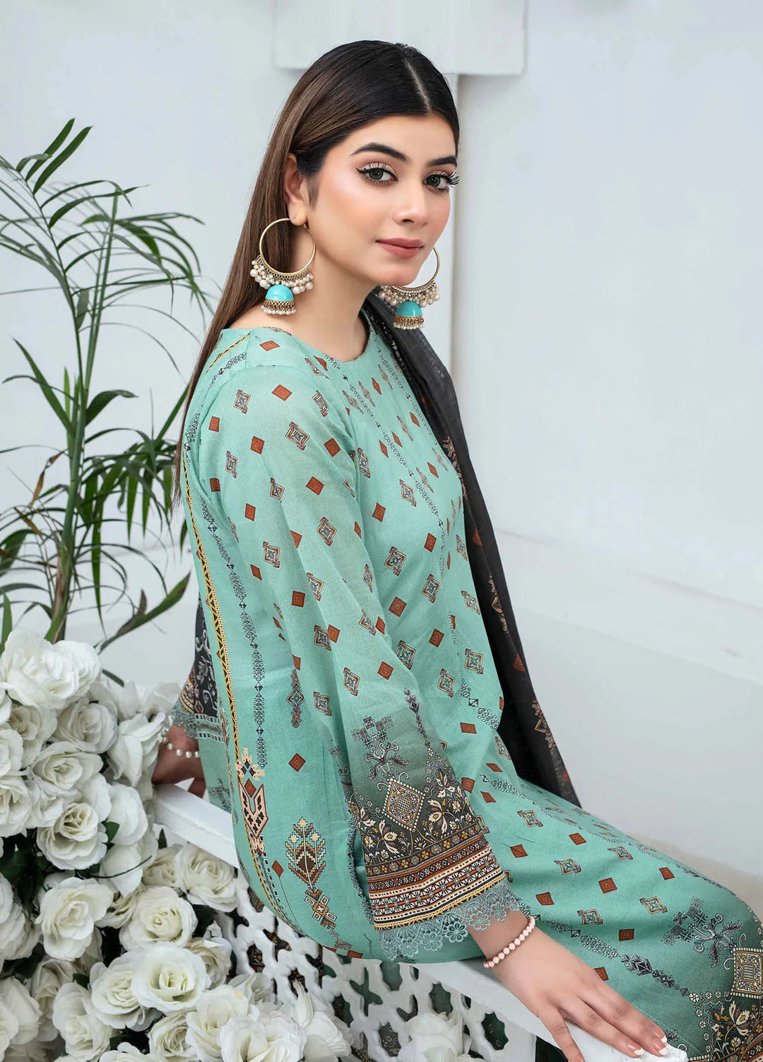 Mashaal By Feroza Printed Lawn Suits Unstitched 3 Piece FZ24M D-10 - Summer Collection