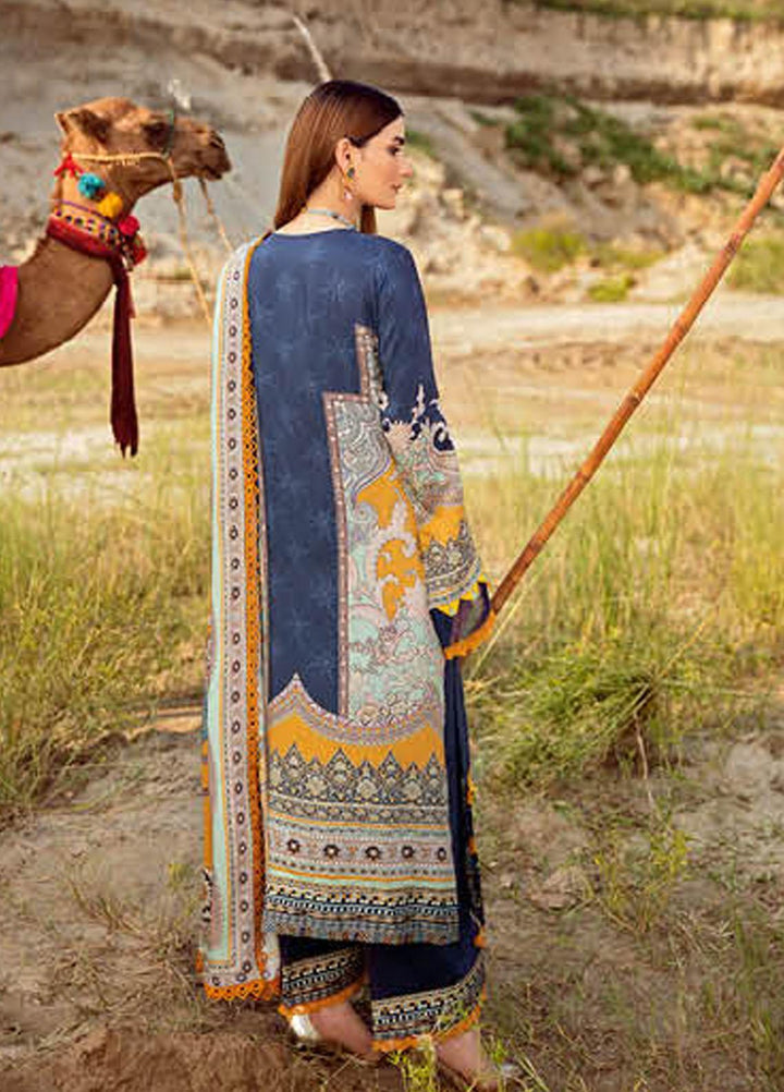 Mashaal by Ramsha Printed Linen Suits Unstitched 3 Piece RSH21ML I-101 - Winter Collection