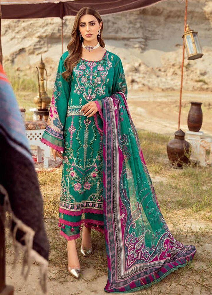 Mashaal by Ramsha Printed Linen Suits Unstitched 3 Piece RSH21ML I-102 - Winter Collection