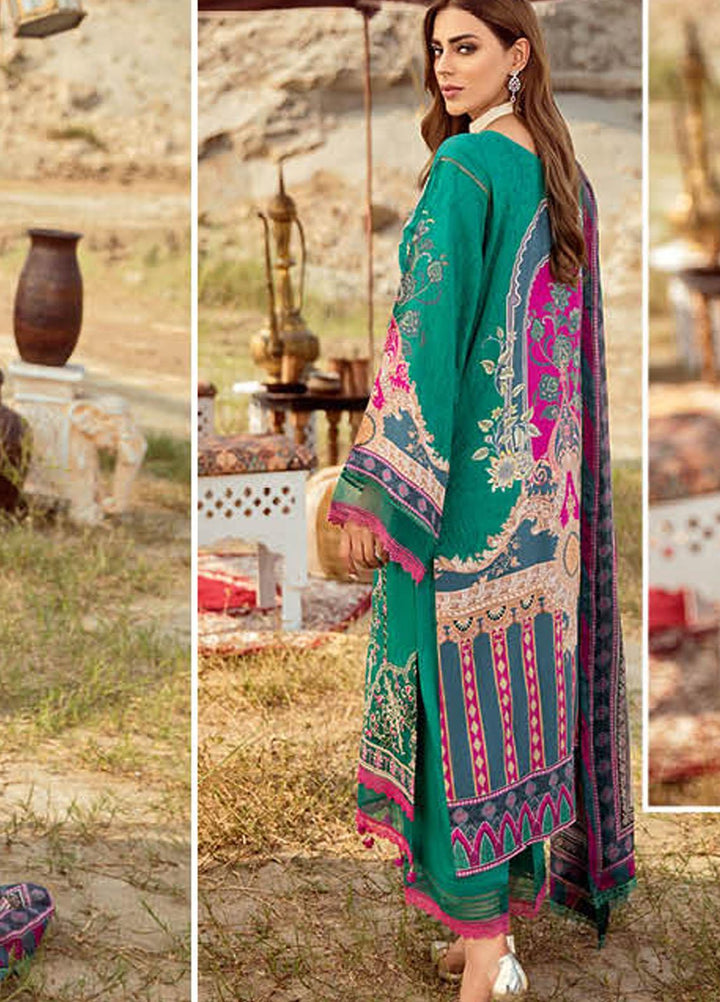 Mashaal by Ramsha Printed Linen Suits Unstitched 3 Piece RSH21ML I-102 - Winter Collection