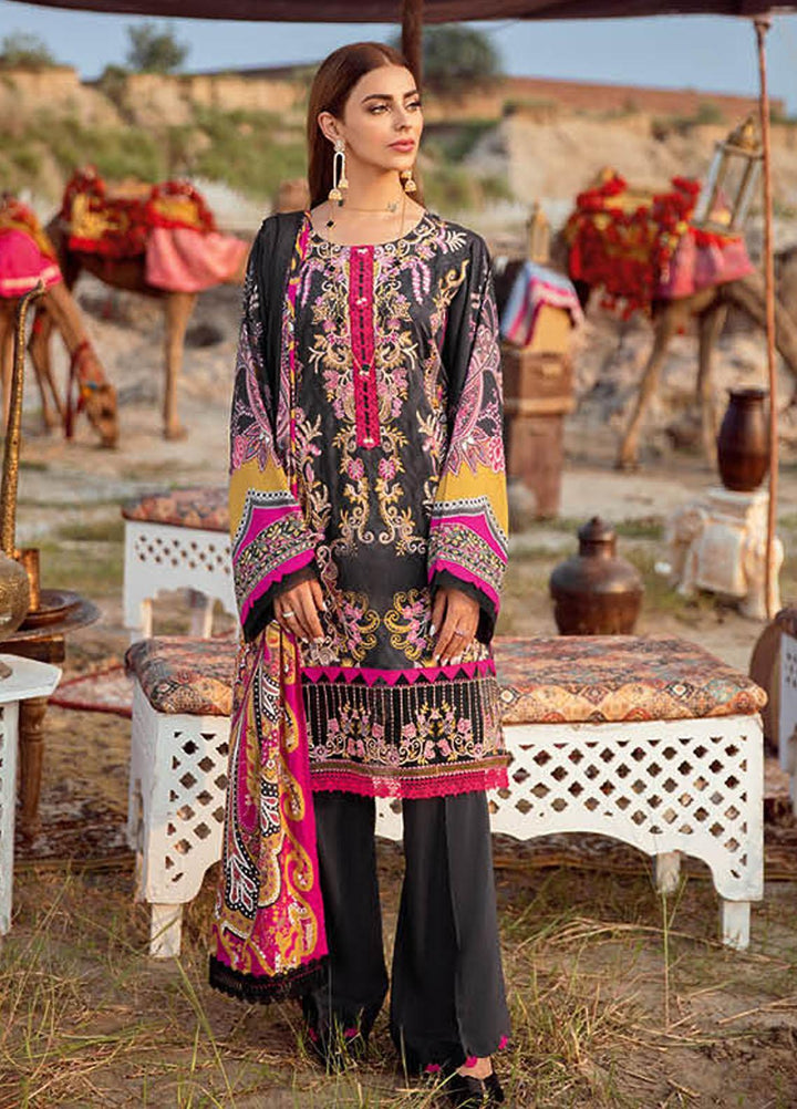 Mashaal by Ramsha Printed Linen Suits Unstitched 3 Piece RSH21ML I-104 - Winter Collection