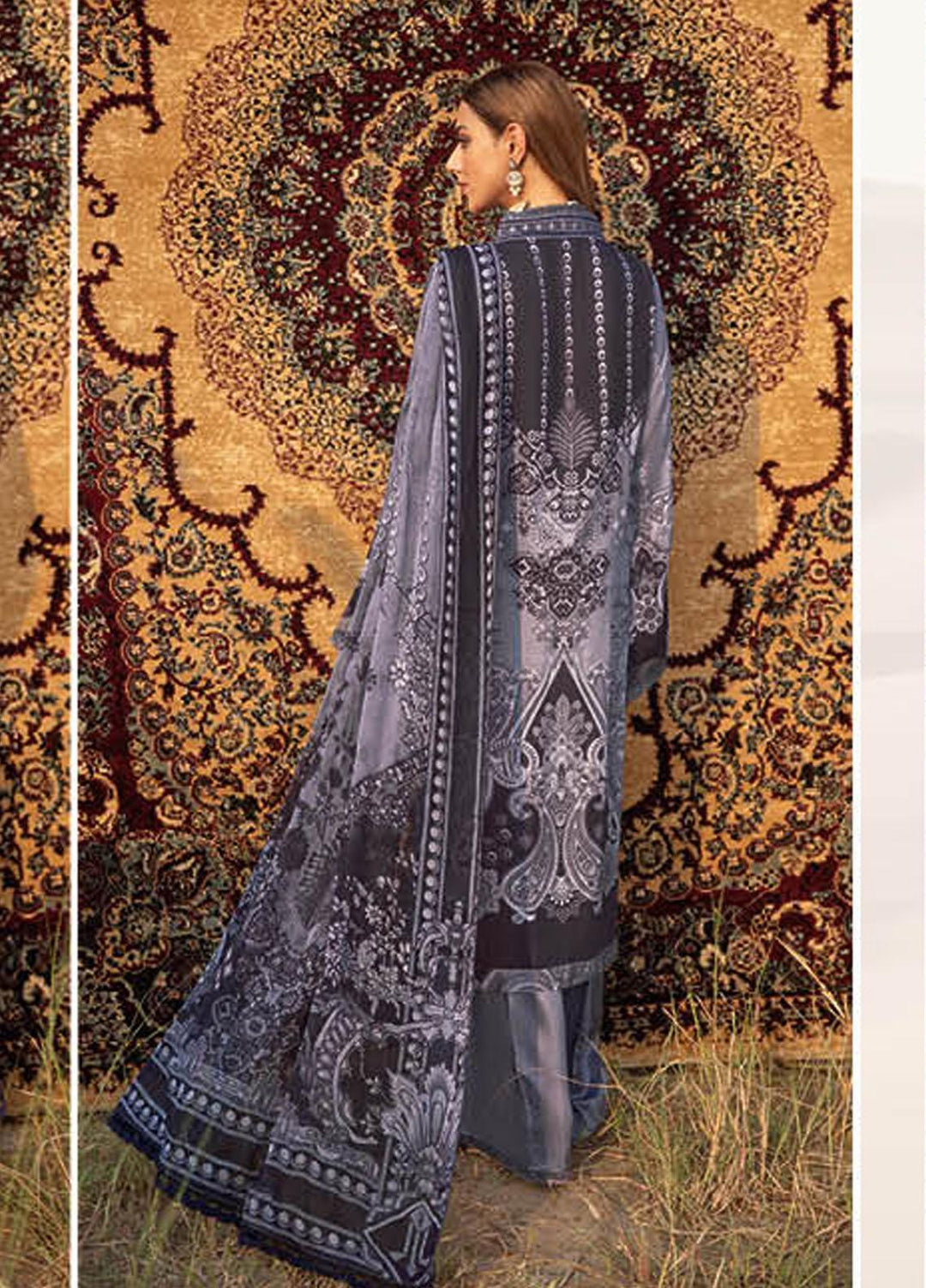 Mashaal by Ramsha Printed Linen Suits Unstitched 3 Piece RSH21ML I-105 - Winter Collection