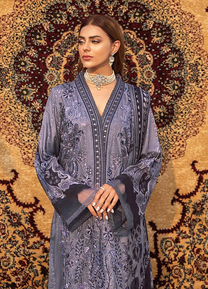 Mashaal by Ramsha Printed Linen Suits Unstitched 3 Piece RSH21ML I-105 - Winter Collection