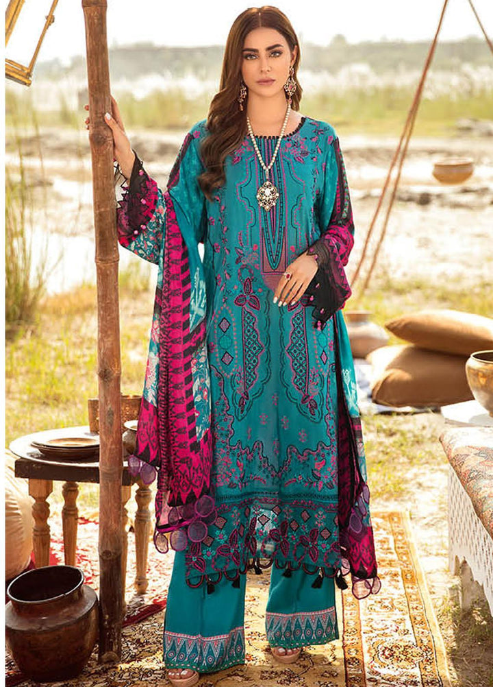 Mashaal by Ramsha Printed Linen Suits Unstitched 3 Piece RSH21ML I-106 - Winter Collection