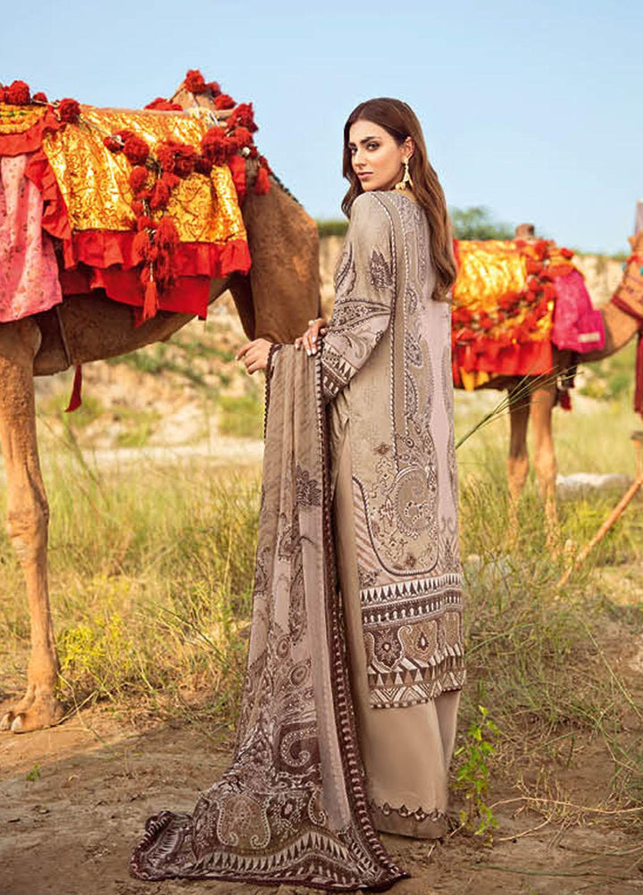 Mashaal by Ramsha Printed Linen Suits Unstitched 3 Piece RSH21ML I-107 - Winter Collection
