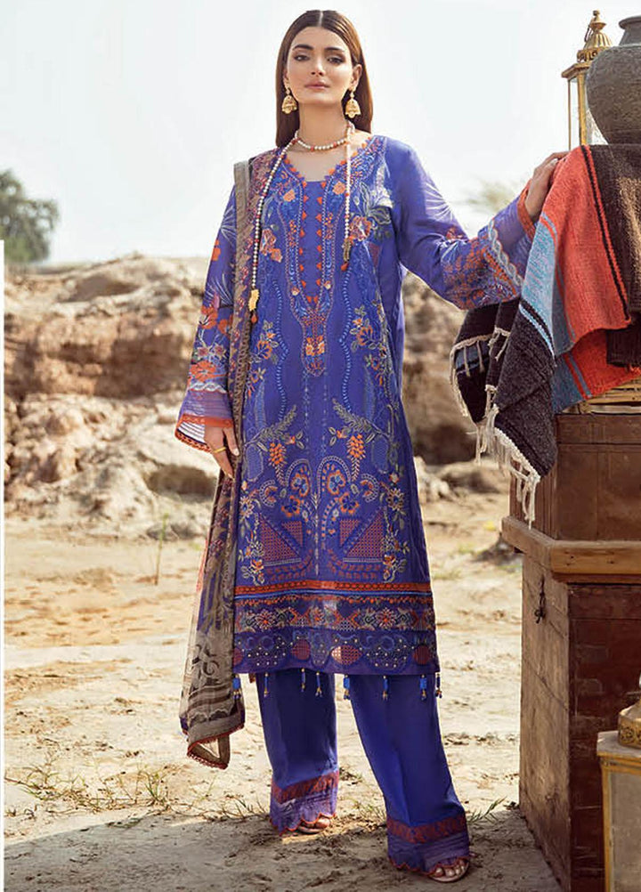 Mashaal by Ramsha Printed Linen Suits Unstitched 3 Piece RSH21ML I-108 - Winter Collection