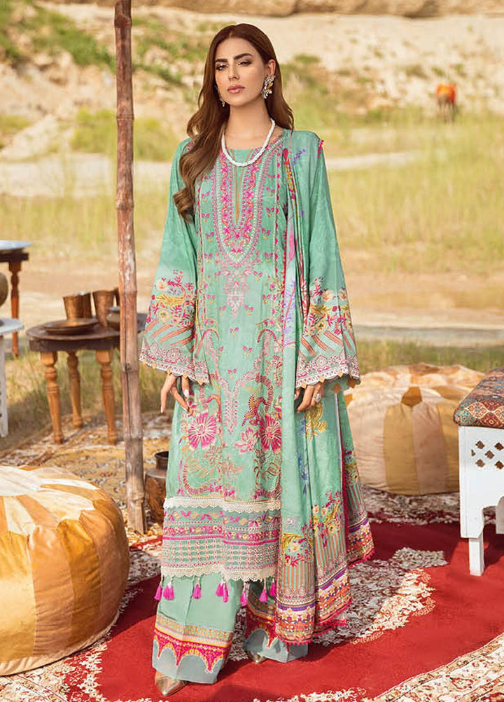 Mashaal by Ramsha Printed Linen Suits Unstitched 3 Piece RSH21ML I-109 - Winter Collection