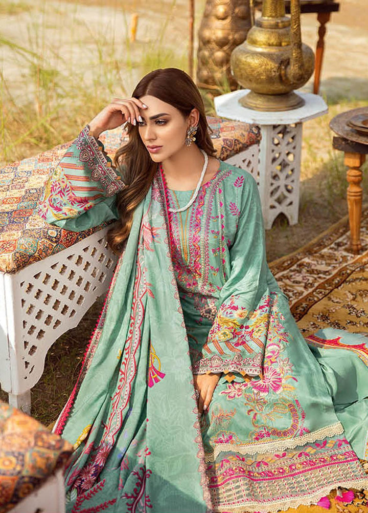 Mashaal by Ramsha Printed Linen Suits Unstitched 3 Piece RSH21ML I-109 - Winter Collection