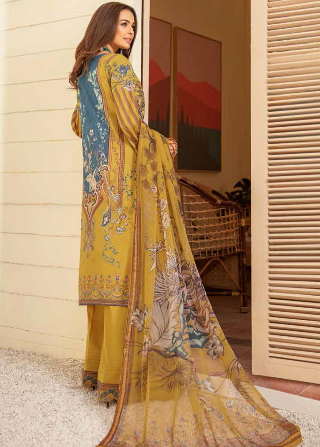 Mashaal by Ramsha Embroidered Lawn Suits Unstitched 3 Piece RSH22-ML3 L-309 - Luxury Collection