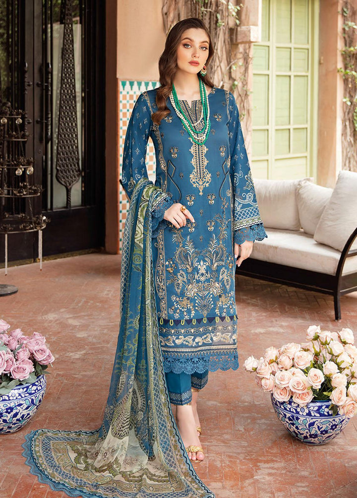 Mashaal by Ramsha Embroidered Lawn Suits Unstitched 3 Piece RSH22-ML5 L-505 - Luxury Collection