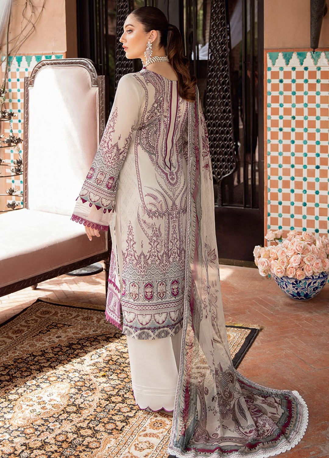 Mashaal by Ramsha Embroidered Lawn Suits Unstitched 3 Piece RSH22-ML5 L-508 - Luxury Collection