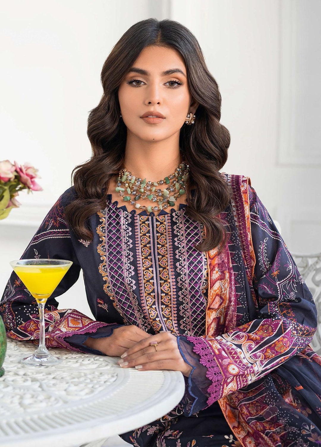 Mashaal by Ramsha Embroidered Lawn Suits Unstitched 3 Piece RSH23-ML6 L-601 - Luxury Collection