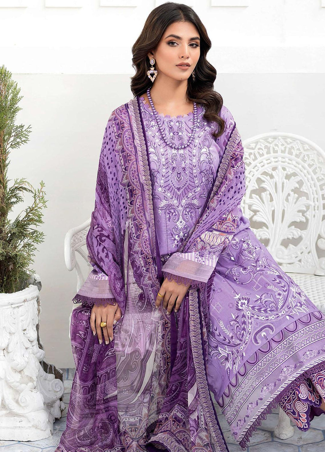 Mashaal by Ramsha Embroidered Lawn Suits Unstitched 3 Piece RSH23-ML6 L-601 - Luxury Collection