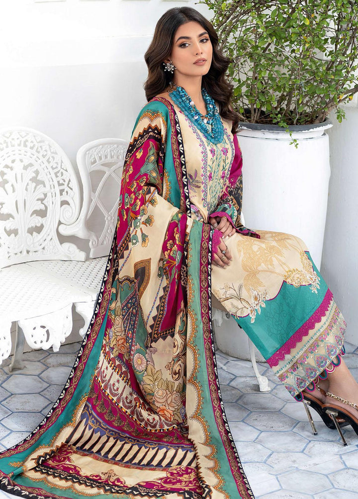 Mashaal by Ramsha Embroidered Lawn Suits Unstitched 3 Piece RSH23-ML6 L-602 - Luxury Collection