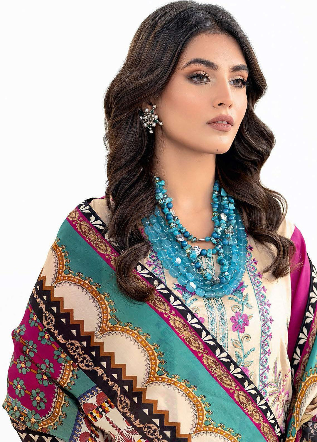 Mashaal by Ramsha Embroidered Lawn Suits Unstitched 3 Piece RSH23-ML6 L-602 - Luxury Collection