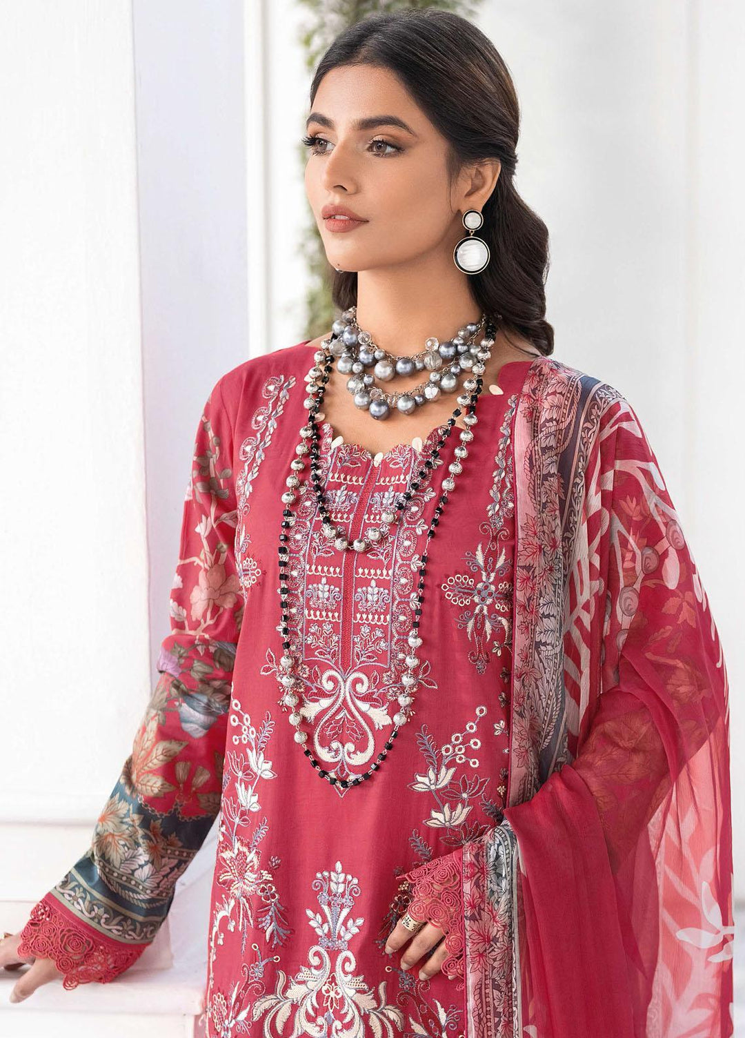 Mashaal by Ramsha Embroidered Lawn Suits Unstitched 3 Piece RSH23-ML6 L-604 - Luxury Collection