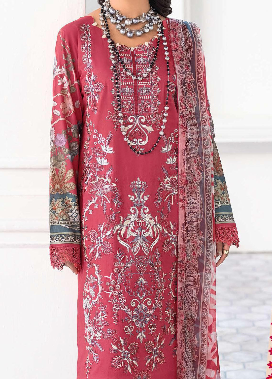 Mashaal by Ramsha Embroidered Lawn Suits Unstitched 3 Piece RSH23-ML6 L-604 - Luxury Collection
