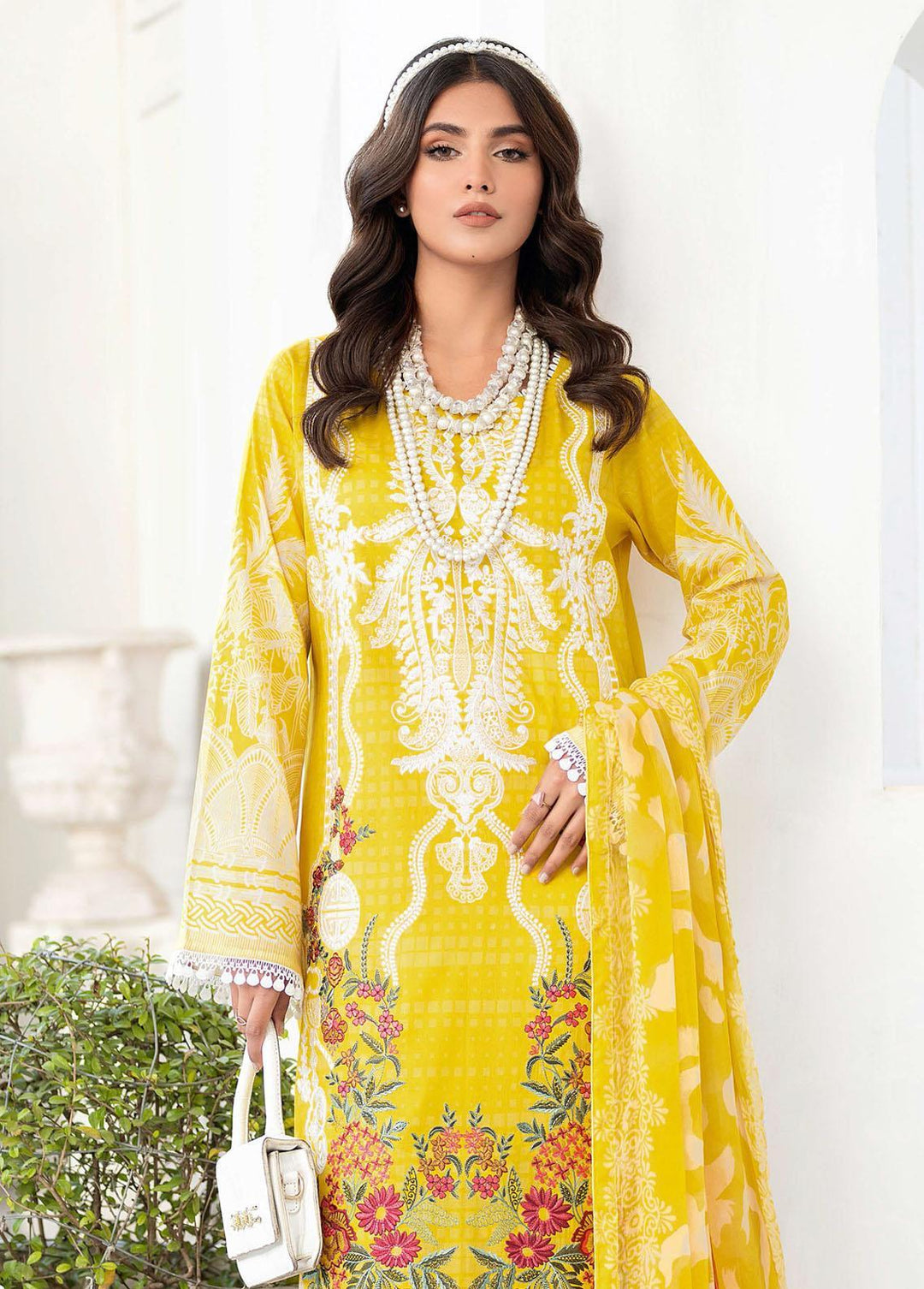 Mashaal by Ramsha Embroidered Lawn Suits Unstitched 3 Piece RSH23-ML6 L-606 - Luxury Collection