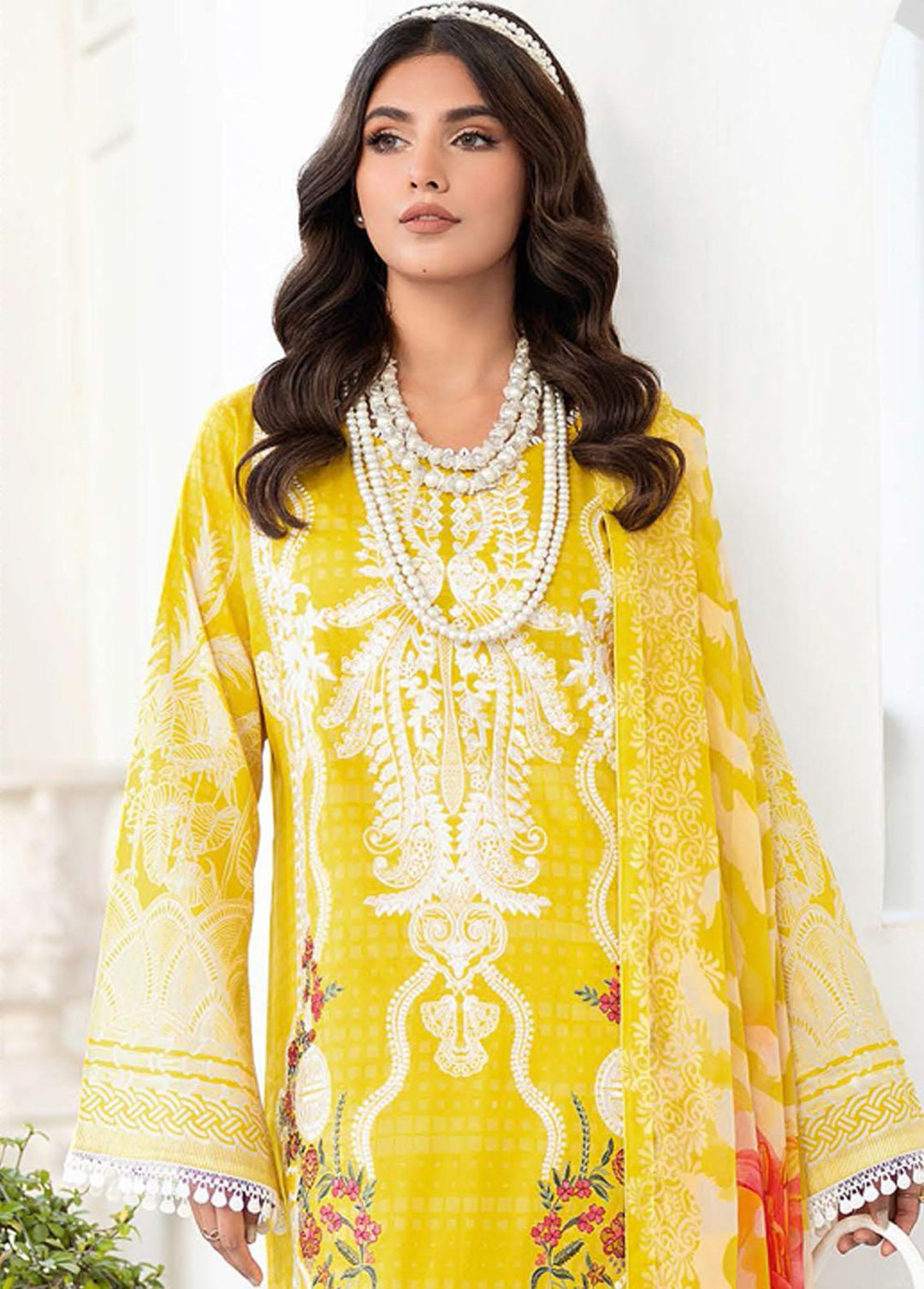 Mashaal by Ramsha Embroidered Lawn Suits Unstitched 3 Piece RSH23-ML6 L-606 - Luxury Collection