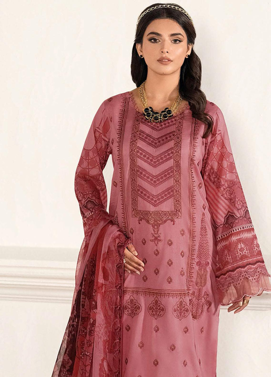Mashaal by Ramsha Embroidered Lawn Suits Unstitched 3 Piece RSH23-ML6 L-607 - Luxury Collection